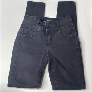 High-Waisted Black Skinny Jeans